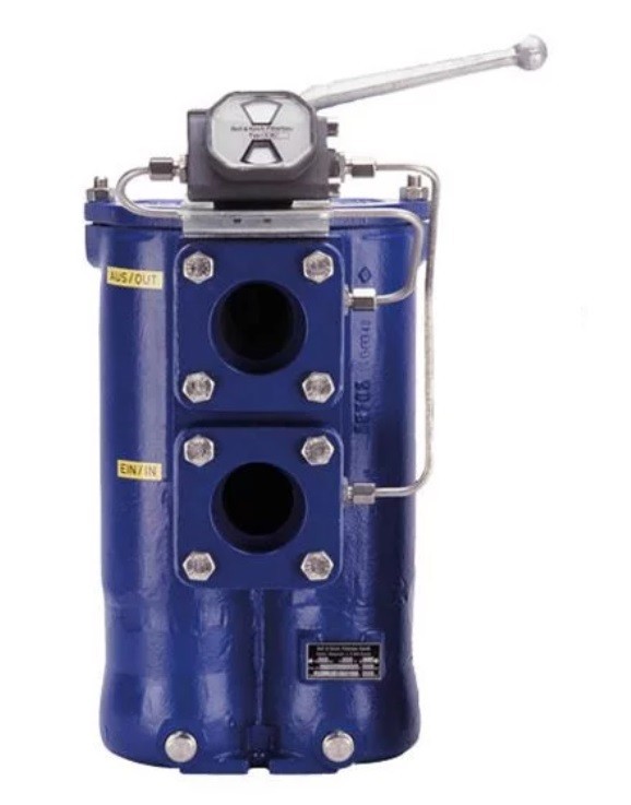 Bollfilter Duplex Type 2.04.5 Duplex filter with cast housing and plug changeover for small volume flows